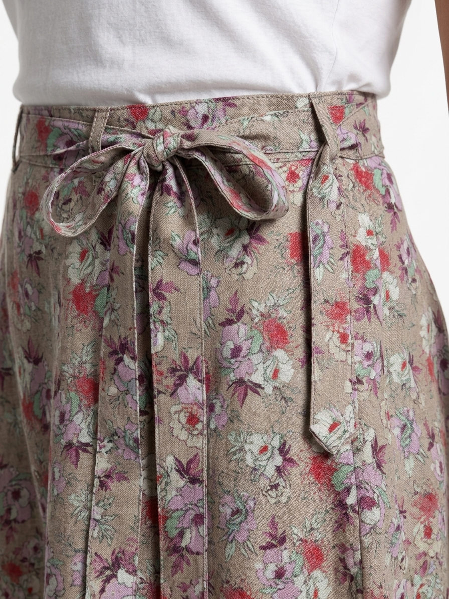Wildflower Cotton Linen Skirt