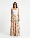 Peach Blossom Cotton Linen Skirt