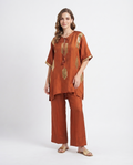 Rust Embellished Crepe Salwar Set