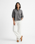 Whisper Grey Cotton Linen Shirt