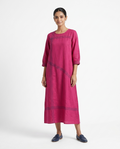 Fuchsia Pink Cotton Linen Gown