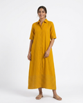 Mustard Yellow Cotton Linen Gown