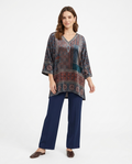 Indigo Mosaic Crepe shirt