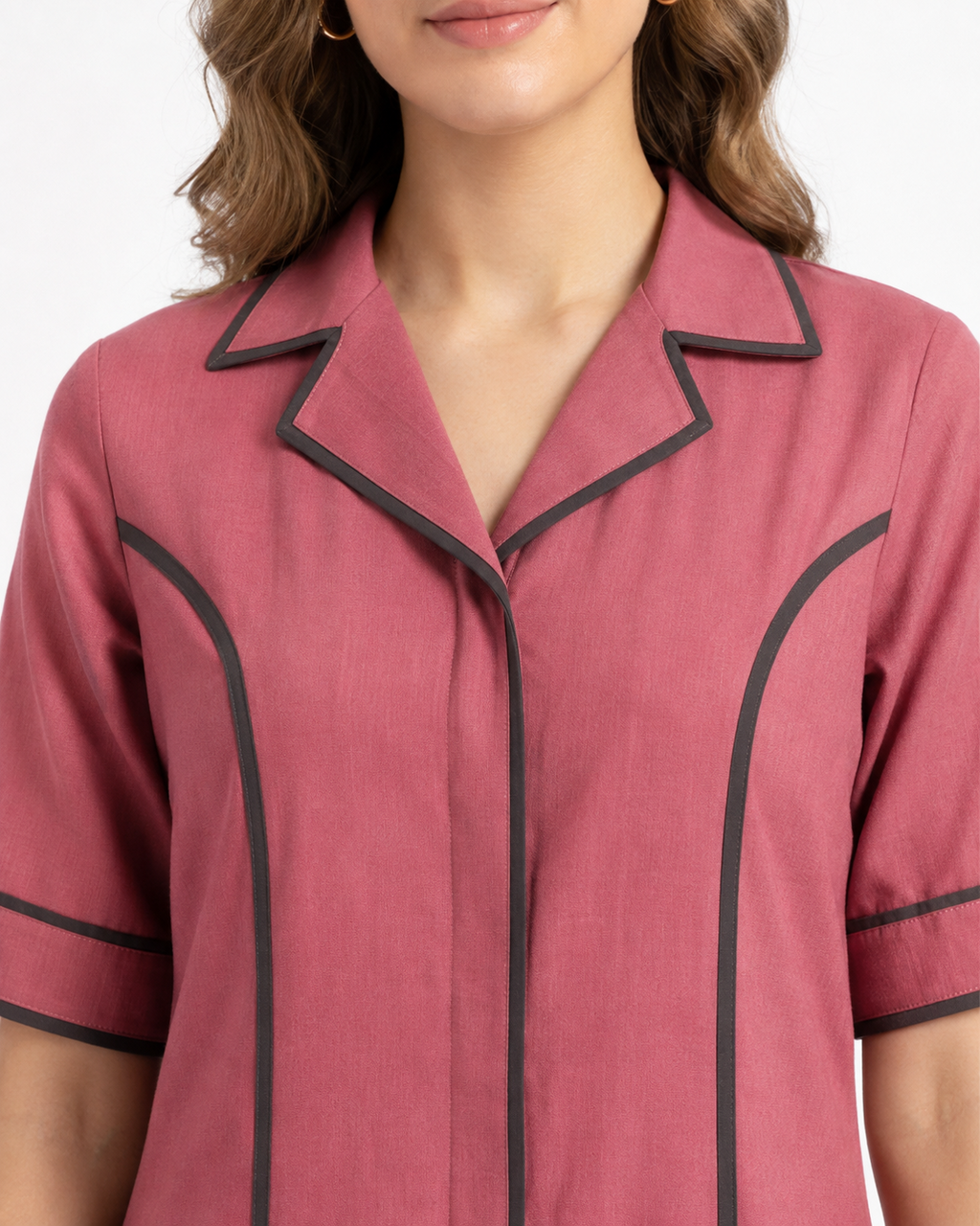 Carrot Red Cotton Linen Gown