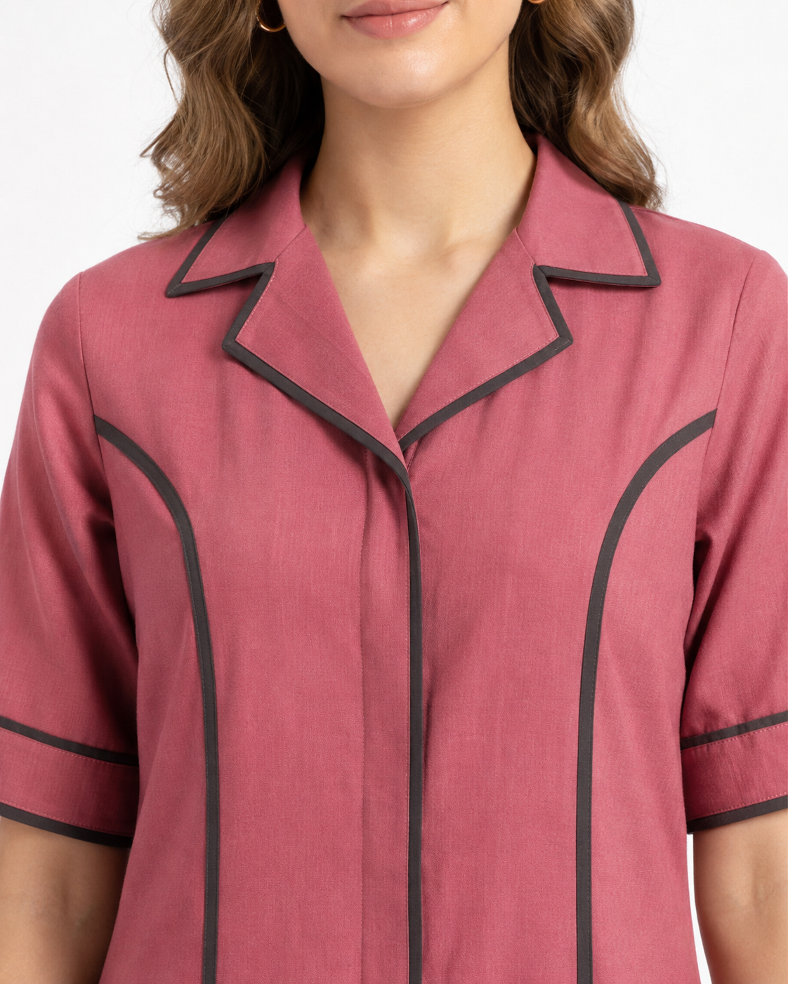 Carrot Red Cotton Linen Gown