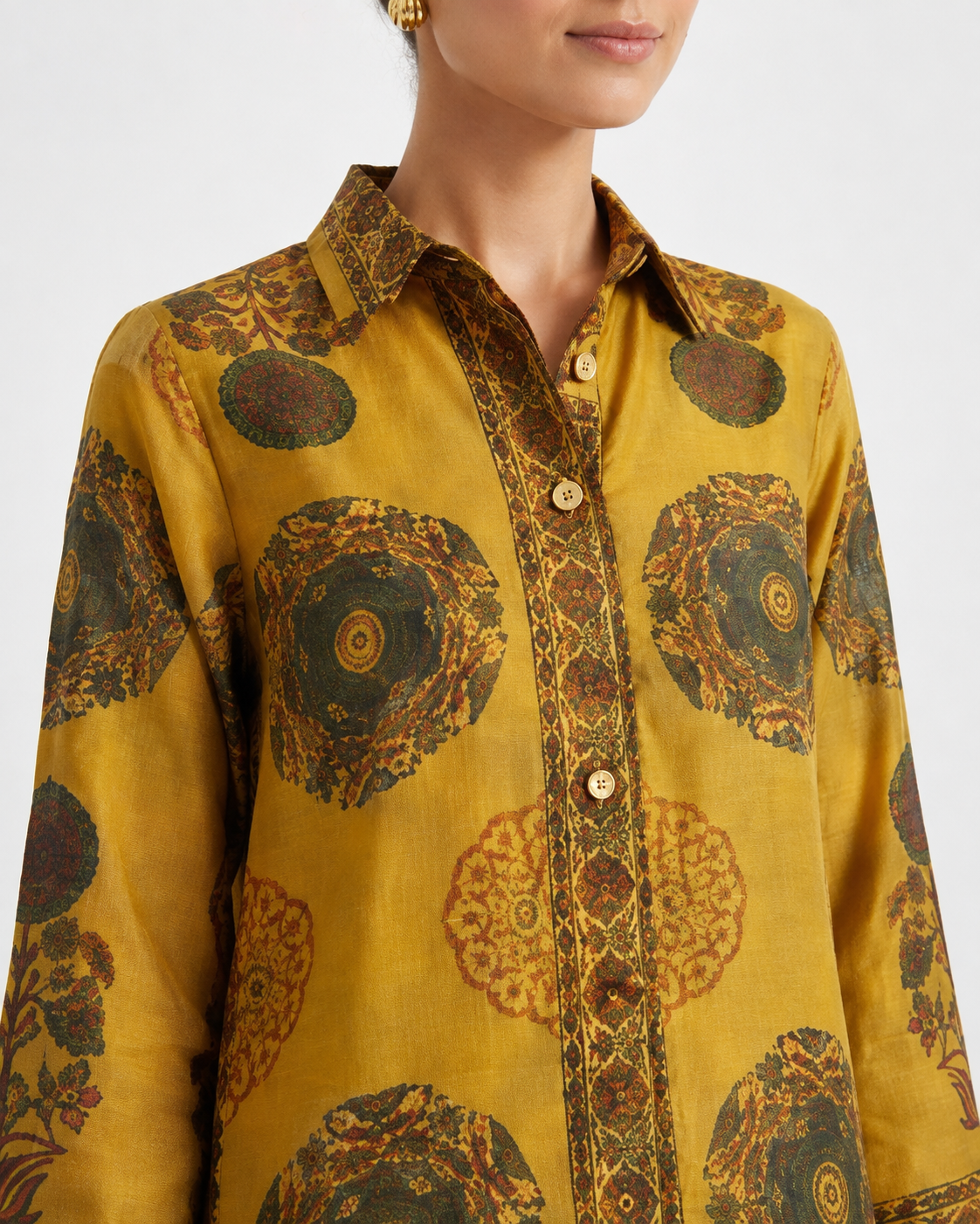 Golden Mandala Muslin Shirt