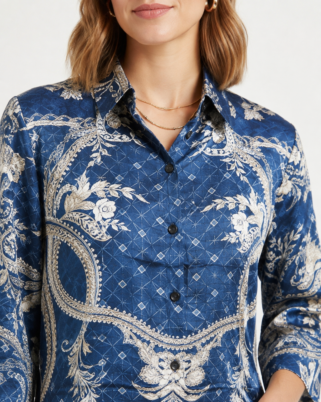 Royal Scroll Crepe shirt
