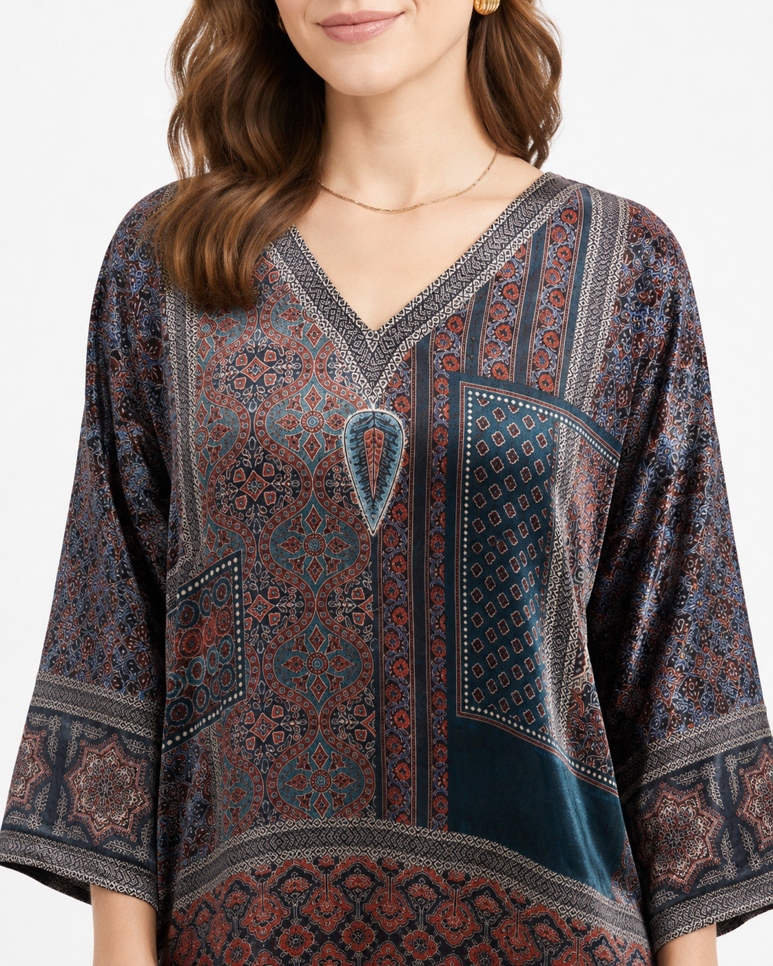 Indigo Mosaic Crepe shirt