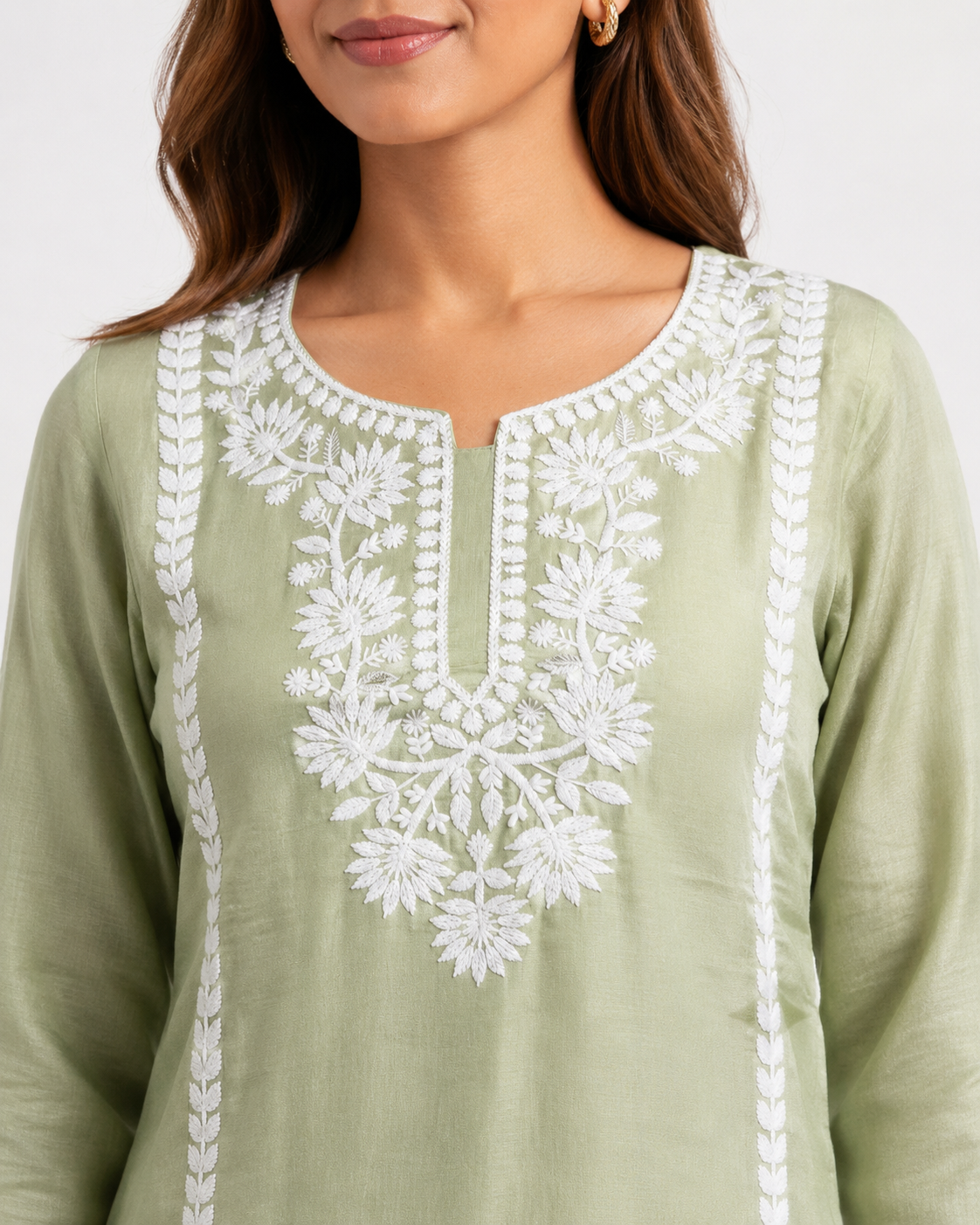 Sage 2 piece set Mulchanderi Silk
