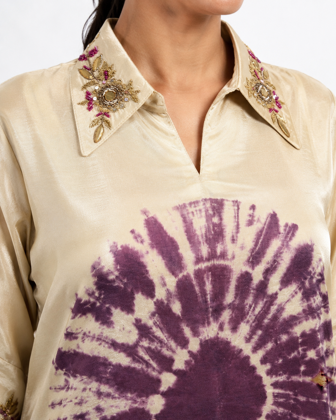 Iris 2 piece set Dola silk material