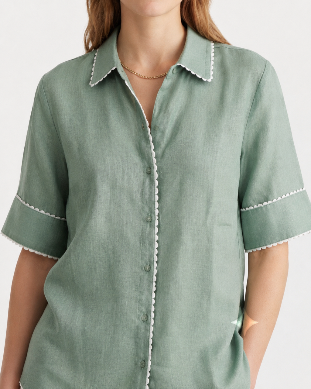 Light Green Shirt Cotton Linen