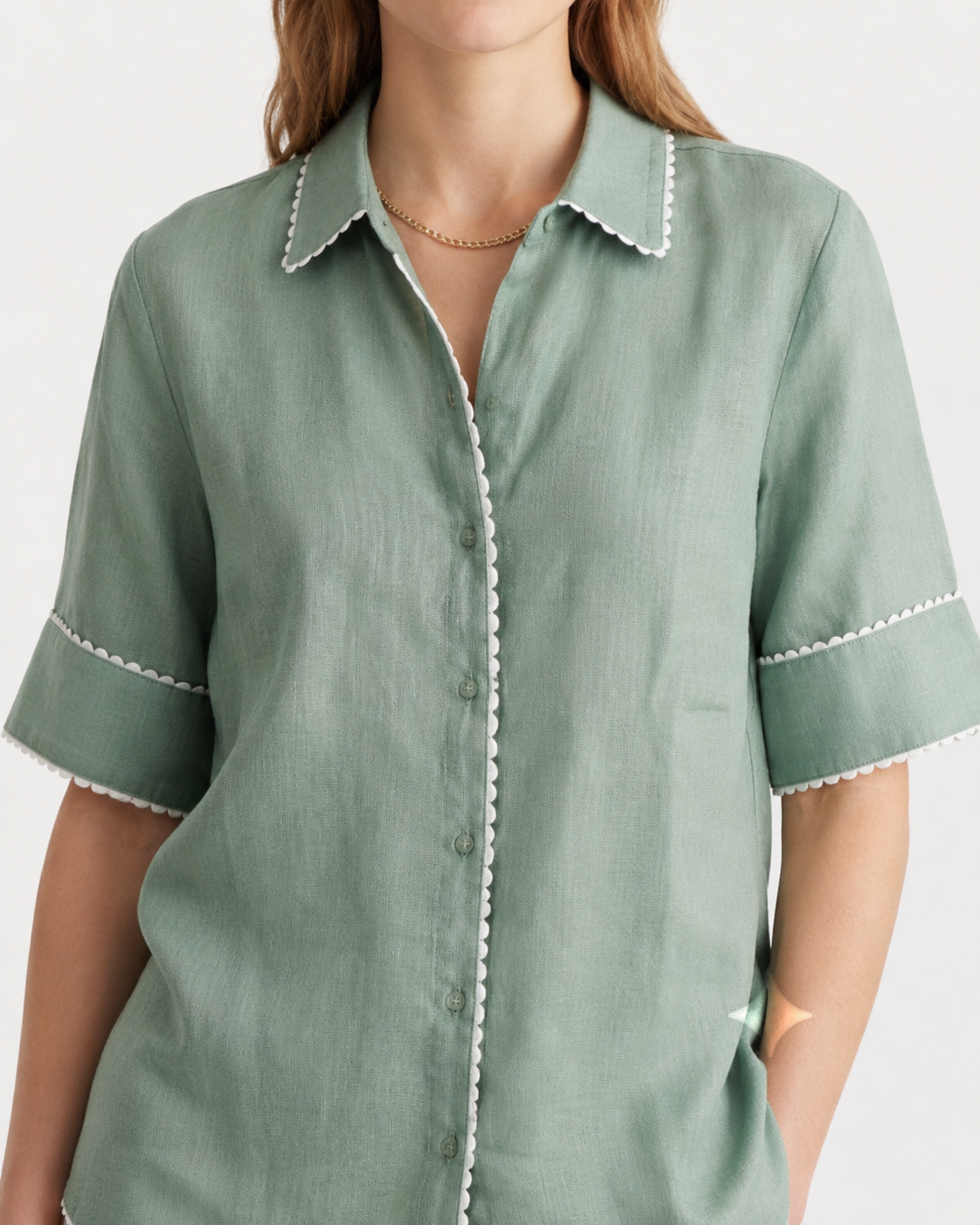 Light Green Shirt Cotton Linen