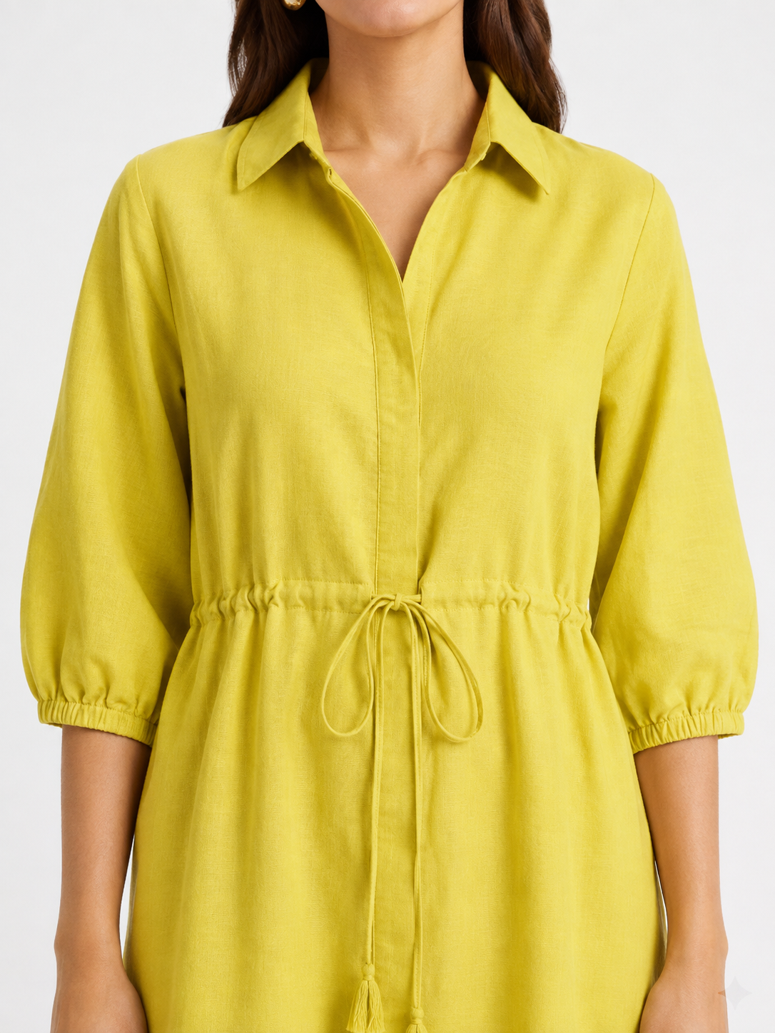 Lime Green Cotton Linen Gown