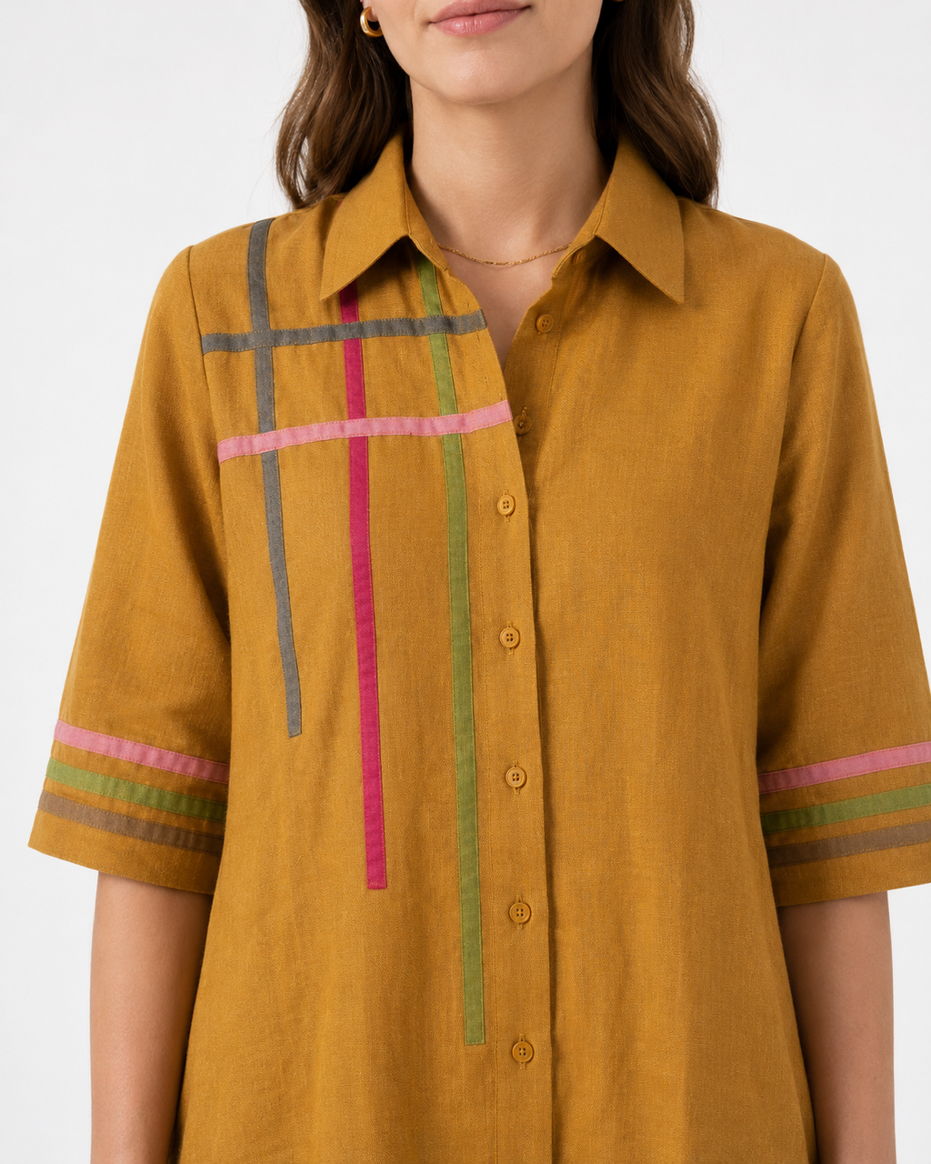 Tan Line Cotton Linen Gown