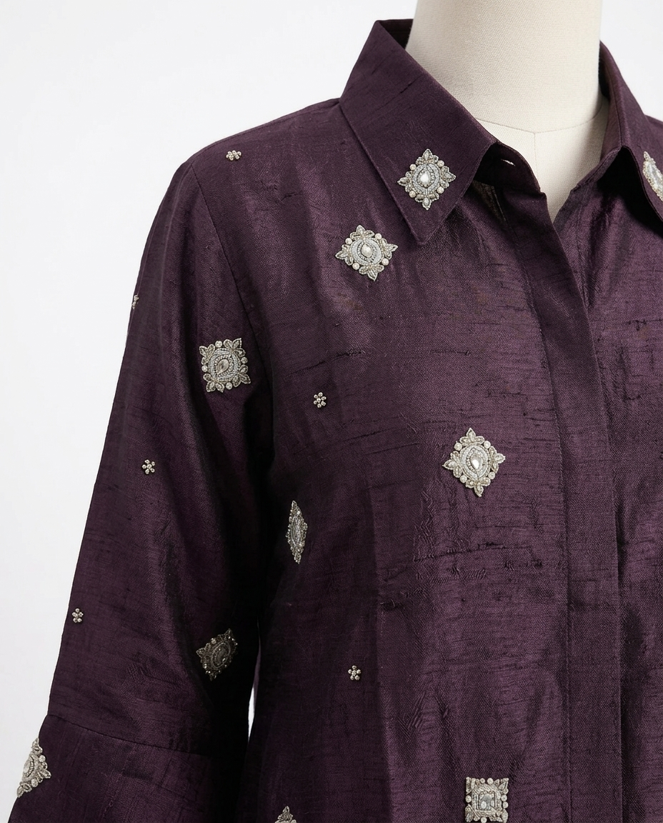 Dark Purple Embellished 2 piece Salwar Set