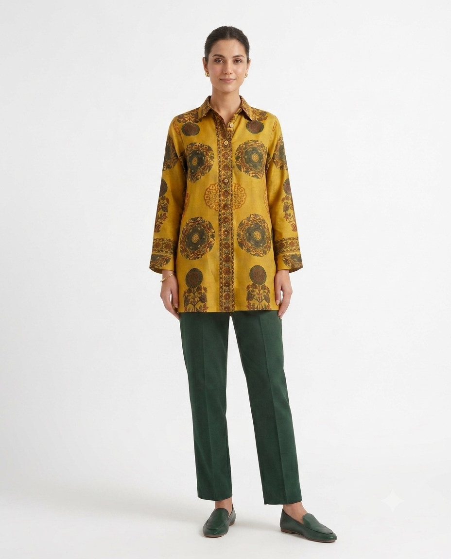 Golden Mandala Muslin Shirt